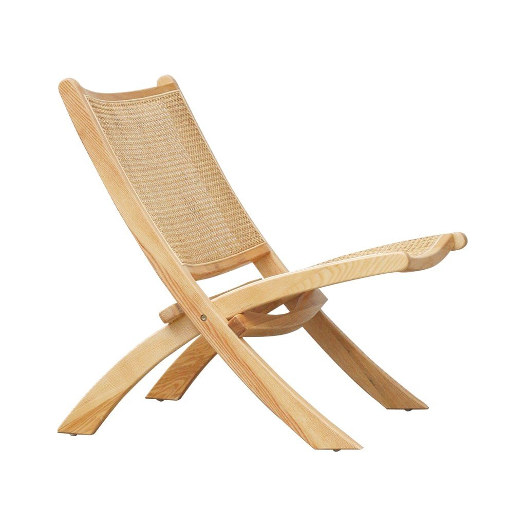achtergrond limoen rotatie FARRAH Opklapbare fauteuil van riet en hout | DIIIZ