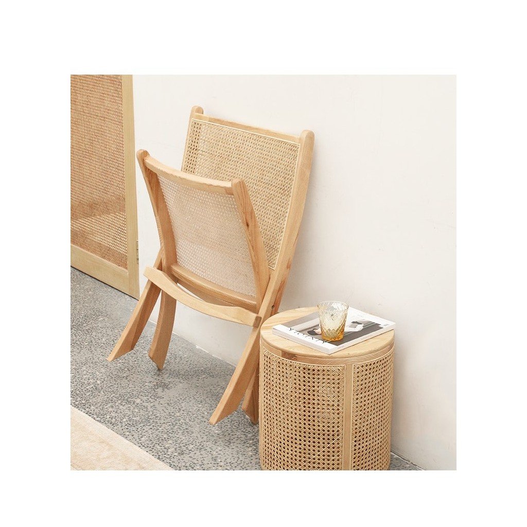Eervol Bijlage Ontwikkelen FARRAH Opklapbare fauteuil van riet en hout | DIIIZ