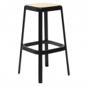 Square rattan and Cane counter stool