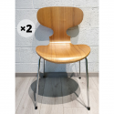 Set of 2 ANT chairs in light walnut wood - Outlet