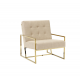 Fabric and velvet Lyon armchair- golden frame