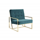 Fabric and velvet Lyon armchair- golden frame