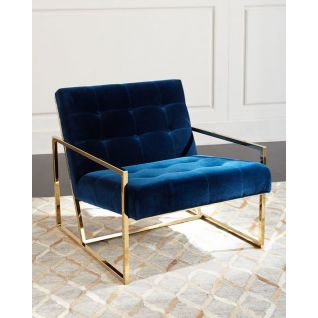 Fauteuil velours et tissu Lyon – cadre doré