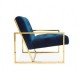 Fabric and velvet Lyon armchair- golden frame