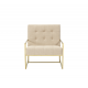 Fabric and velvet Lyon armchair- golden frame