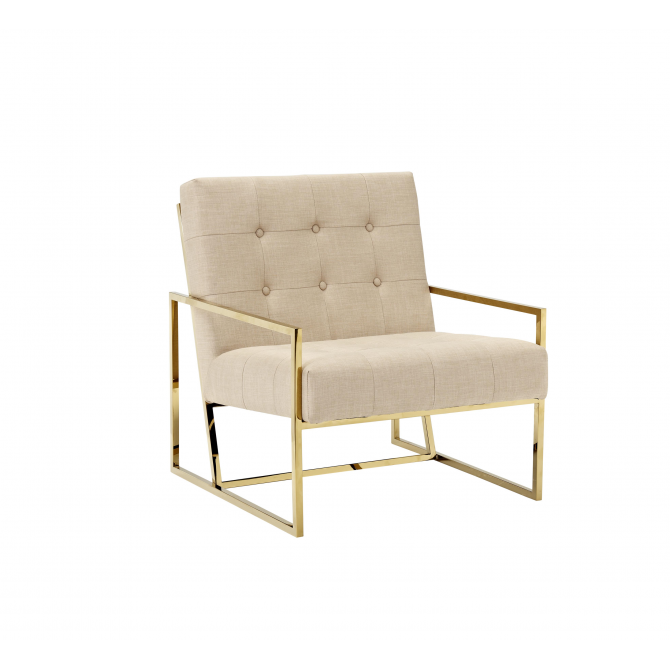 Fabric and velvet Lyon armchair- golden frame