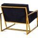 Fabric and velvet Lyon armchair- golden frame