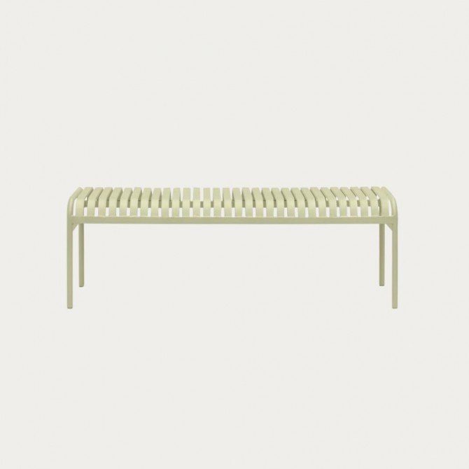 Green Metal garden bench 3-seater 160cm Bloom