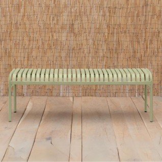 Green Metal garden bench 3-seater 160cm Bloom