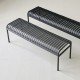 Metal garden bench 3-seater 160cm Slate