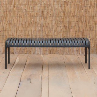 Metal garden bench 3-seater 160cm Slate