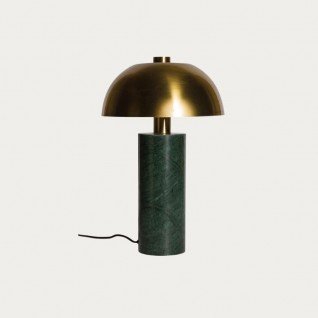 Green Marble and Gold Bedside Lamp