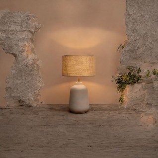 Lampe de table beige en jute Jutel