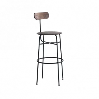 Set of 4 Afteroom stools 75cm Black and walnut - Outlet