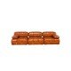 Canapé 3 places Camelia cuir silicone cognac  - Outlet