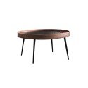 Atlas Black and walnut modern coffee table 100x50cm - Outlet