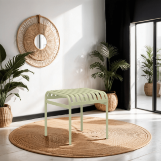 Green Outdoor metal  stool 45cm Verde