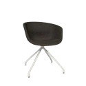 Swivel chair with grey seat and white metal base - Outlet