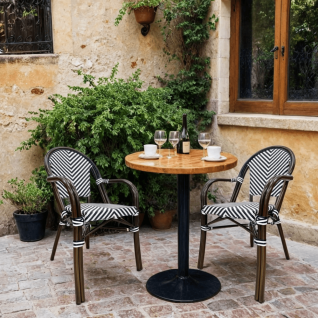 Chaise bistrot style parisien pour extérieur Zebra