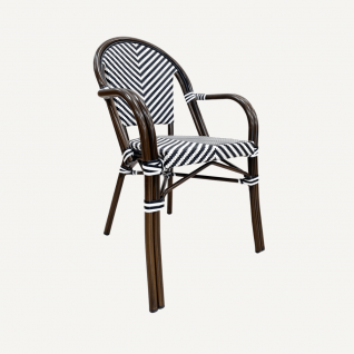 Chaise bistrot style parisien pour extérieur Zebra