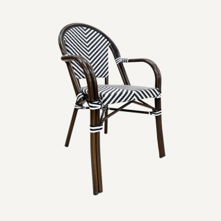 Bistro-style Parisian chair for outdoor useZebra