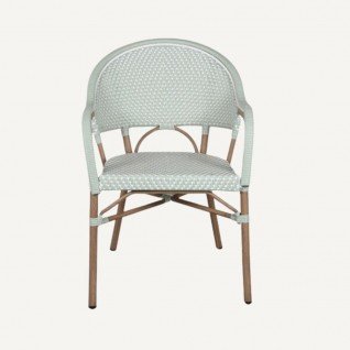 Bistro-style Parisian chair in aluminum and polyrattanNoemi