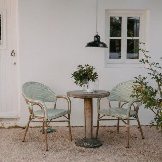 Bistro-style Parisian chair in aluminum and polyrattanNoemi