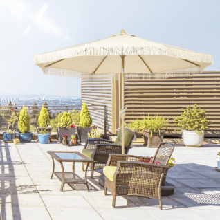 Grand parasol de terrasse en tissu Canopy