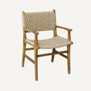 Garden chair in rattan with armrests Rotula