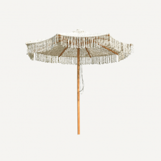 Fabric umbrella with wooden frameTropical