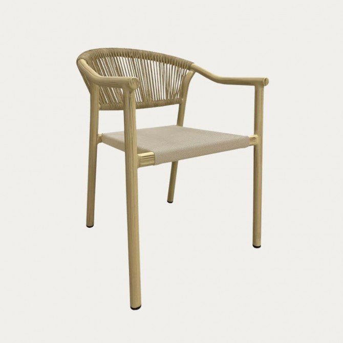 Modern garden chair with ropes and textilene Littus