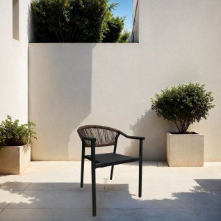 Modern garden chair with ropes and textilene Littus