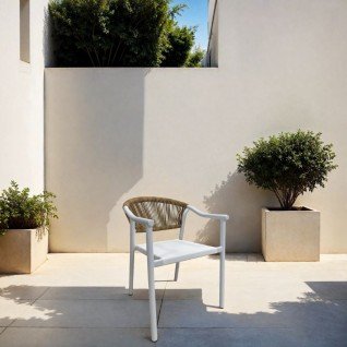 Modern garden chair with ropes and textilene Littus