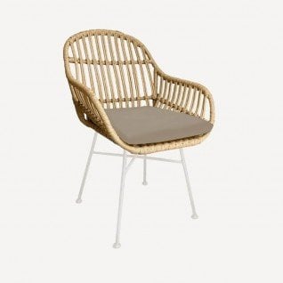 Fauteuil de jardin en polyrotin avec coussin Da Silva