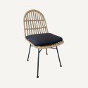 Chaise de jardin en polyrotin avec coussin Silva