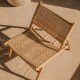 Sturdy garden chair in teak and rattanArbore