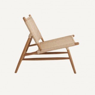 Sturdy garden chair in teak and rattanArbore