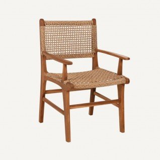 Fauteuil de jardin en bois et rotin Hortus