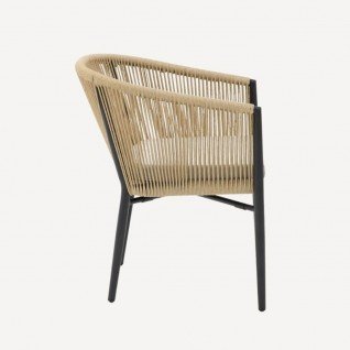 Garden armchair with rope armrestsSereno