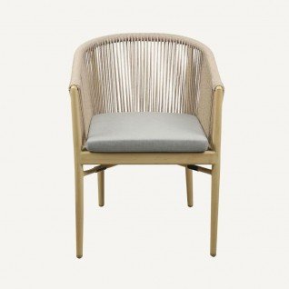 Garden armchair with rope armrestsSereno