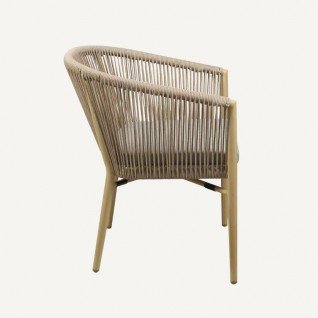 Garden armchair with rope armrestsSereno