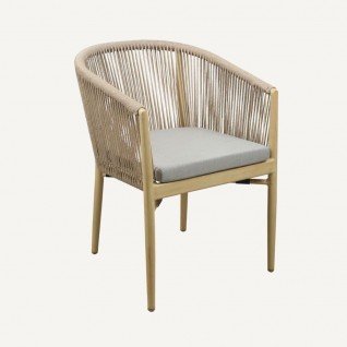 Garden armchair with rope armrestsSereno