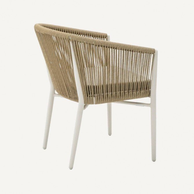 Garden armchair with rope armrestsSereno