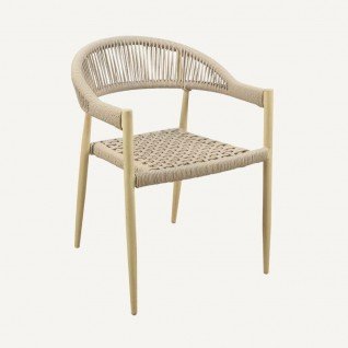 Modern outdoor chair in woven rattan Tressa