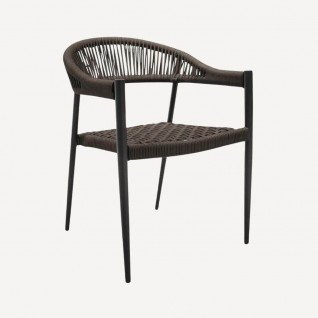 Modern outdoor chair in woven rattan Tressa