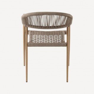 Modern outdoor chair in woven rattan Tressa