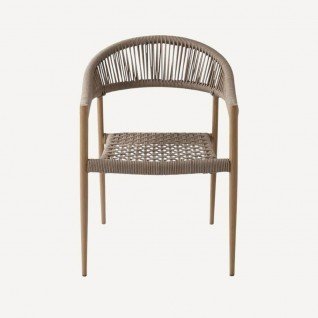 Modern outdoor chair in woven rattan Tressa