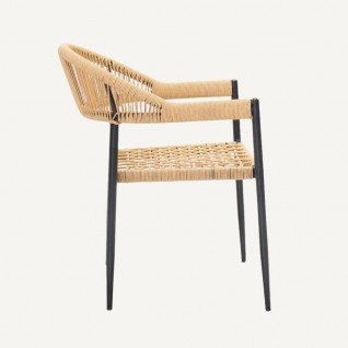 Modern outdoor chair in woven rattan Tressa