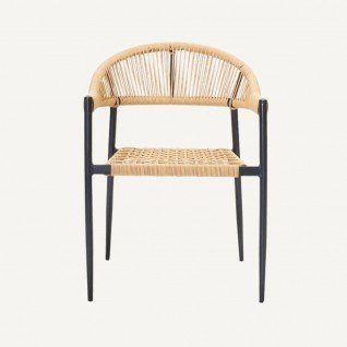 Modern outdoor chair in woven rattan Tressa