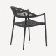 Modern outdoor chair in woven rattan Tressa